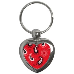 Floral Pattern Paisley Style Paisley Print   Key Chain (heart) by Eskimos