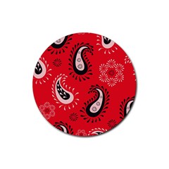 Floral Pattern Paisley Style Paisley Print   Rubber Round Coaster (4 Pack) by Eskimos