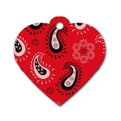 Floral Pattern Paisley Style Paisley Print   Dog Tag Heart (one Side) by Eskimos