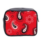 Floral pattern paisley style Paisley print.  Mini Toiletries Bag (Two Sides) Back