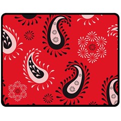 Floral Pattern Paisley Style Paisley Print   Fleece Blanket (medium)  by Eskimos