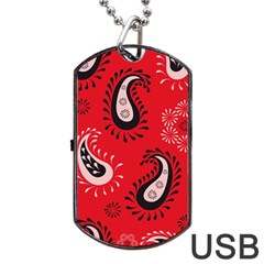 Floral Pattern Paisley Style Paisley Print   Dog Tag Usb Flash (two Sides) by Eskimos