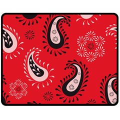 Floral Pattern Paisley Style Paisley Print   Double Sided Fleece Blanket (medium)  by Eskimos