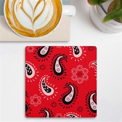 Floral Pattern Paisley Style Paisley Print   Uv Print Square Tile Coaster  by Eskimos