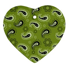 Floral Pattern Paisley Style Paisley Print   Ornament (heart) by Eskimos