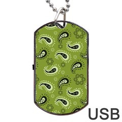 Floral Pattern Paisley Style Paisley Print   Dog Tag Usb Flash (one Side) by Eskimos