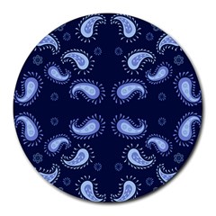 Floral Pattern Paisley Style Paisley Print   Round Mousepads by Eskimos