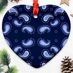 Floral Pattern Paisley Style Paisley Print   Ornament (heart) by Eskimos