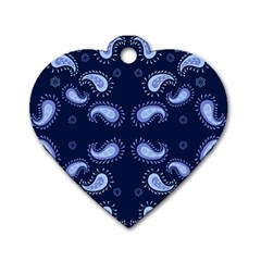 Floral Pattern Paisley Style Paisley Print   Dog Tag Heart (one Side)