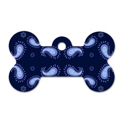 Floral Pattern Paisley Style Paisley Print   Dog Tag Bone (two Sides) by Eskimos