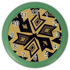 Abstract Pattern Geometric Backgrounds   Color Wall Clock by Eskimos