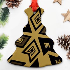 Abstract Pattern Geometric Backgrounds   Christmas Tree Ornament (two Sides) by Eskimos