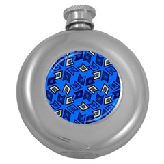 Abstract Pattern Geometric Backgrounds   Round Hip Flask (5 Oz) by Eskimos