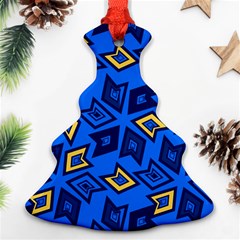 Abstract Pattern Geometric Backgrounds   Christmas Tree Ornament (two Sides) by Eskimos