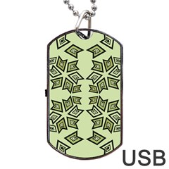 Abstract Pattern Geometric Backgrounds   Dog Tag Usb Flash (one Side) by Eskimos