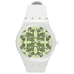 Abstract Pattern Geometric Backgrounds   Round Plastic Sport Watch (m) by Eskimos