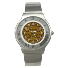 Abstract pattern geometric backgrounds   Stainless Steel Watch