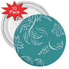 Folk Flowers Print Floral Pattern Ethnic Art 3  Buttons (10 Pack)  by Eskimos