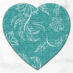 Folk Flowers Print Floral Pattern Ethnic Art Jigsaw Puzzle (heart) by Eskimos