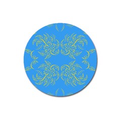 Floral Folk Damask Pattern Fantasy Flowers Floral Geometric Fantasy Magnet 3  (round) by Eskimos