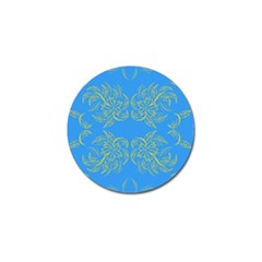 Floral Folk Damask Pattern Fantasy Flowers Floral Geometric Fantasy Golf Ball Marker by Eskimos