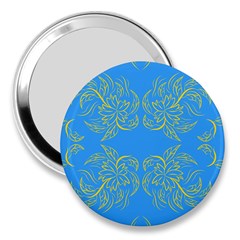 Floral Folk Damask Pattern Fantasy Flowers Floral Geometric Fantasy 3  Handbag Mirrors by Eskimos