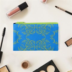 Floral Folk Damask Pattern Fantasy Flowers Floral Geometric Fantasy Cosmetic Bag (xs) by Eskimos