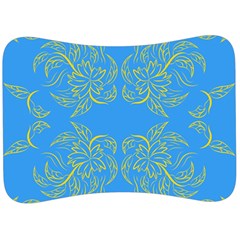 Floral Folk Damask Pattern Fantasy Flowers Floral Geometric Fantasy Velour Seat Head Rest Cushion by Eskimos