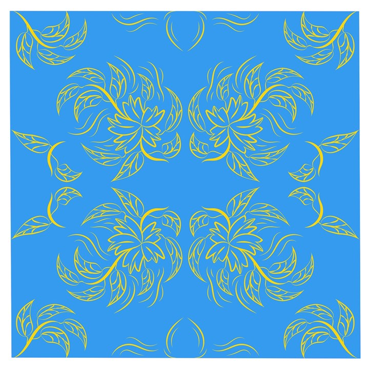 Floral folk damask pattern Fantasy flowers Floral geometric fantasy Wooden Puzzle Square