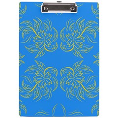 Floral Folk Damask Pattern Fantasy Flowers Floral Geometric Fantasy A4 Clipboard