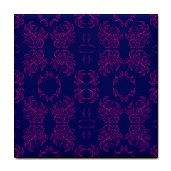 Floral Folk Damask Pattern Fantasy Flowers  Tile Coaster by Eskimos