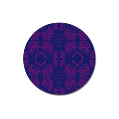 Floral Folk Damask Pattern Fantasy Flowers  Magnet 3  (round) by Eskimos