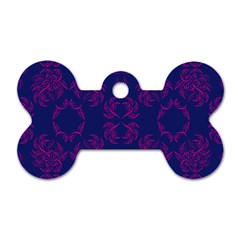 Floral Folk Damask Pattern Fantasy Flowers  Dog Tag Bone (one Side) by Eskimos