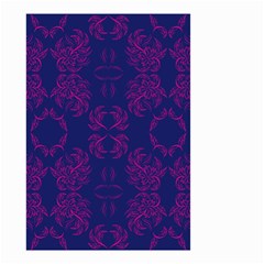 Floral Folk Damask Pattern Fantasy Flowers  Small Garden Flag (two Sides) by Eskimos