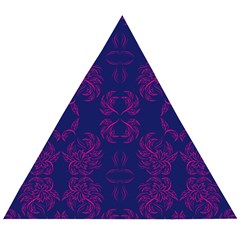 Floral Folk Damask Pattern Fantasy Flowers  Wooden Puzzle Triangle by Eskimos