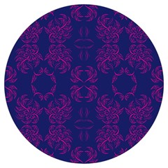 Floral Folk Damask Pattern Fantasy Flowers  Round Trivet