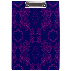 Floral Folk Damask Pattern Fantasy Flowers  A4 Clipboard by Eskimos