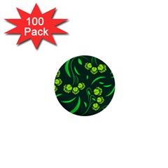 Folk Flowers Print Floral Pattern Ethnic Art 1  Mini Buttons (100 Pack)  by Eskimos