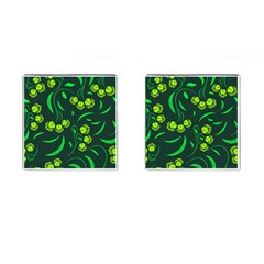 Folk Flowers Print Floral Pattern Ethnic Art Cufflinks (square) by Eskimos