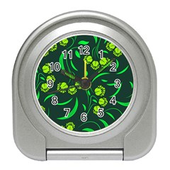 Folk Flowers Print Floral Pattern Ethnic Art Travel Alarm Clock by Eskimos