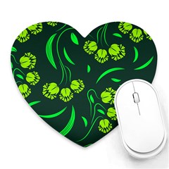 Folk Flowers Print Floral Pattern Ethnic Art Heart Mousepads by Eskimos