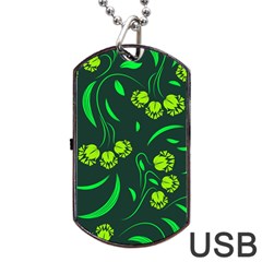 Folk Flowers Print Floral Pattern Ethnic Art Dog Tag Usb Flash (one Side) by Eskimos