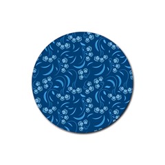 Folk Flowers Print Floral Pattern Ethnic Art Rubber Coaster (round) by Eskimos