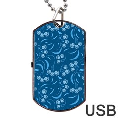 Folk Flowers Print Floral Pattern Ethnic Art Dog Tag Usb Flash (one Side) by Eskimos