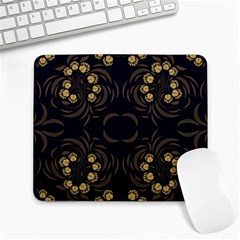 Floral Folk Damask Pattern Fantasy Flowers Floral Geometric Fantasy Large Mousepads by Eskimos