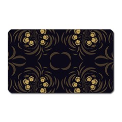 Floral Folk Damask Pattern Fantasy Flowers Floral Geometric Fantasy Magnet (rectangular) by Eskimos