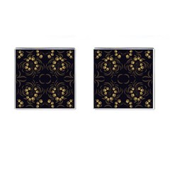 Floral Folk Damask Pattern Fantasy Flowers Floral Geometric Fantasy Cufflinks (square) by Eskimos