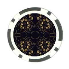 Floral Folk Damask Pattern Fantasy Flowers Floral Geometric Fantasy Poker Chip Card Guard by Eskimos