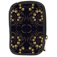 Floral Folk Damask Pattern Fantasy Flowers Floral Geometric Fantasy Compact Camera Leather Case by Eskimos