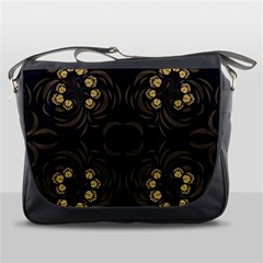 Floral Folk Damask Pattern Fantasy Flowers Floral Geometric Fantasy Messenger Bag by Eskimos